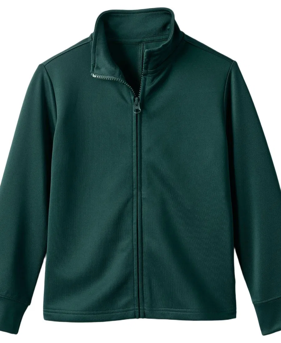 Детская спортивная куртка с полной застежкой-молнией, модель Kids Active Performance Full Zip Lands' End, Evergreen