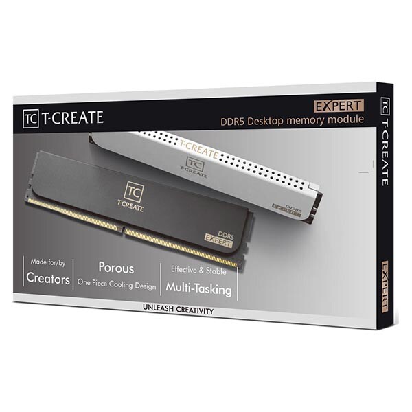 

Оперативная память Team Group T-Create Expert 64Гб (2 х 32 Гб), UDIMM DDR5, 6400 МГц, белый, CTCWD564G6400HC34BDC01