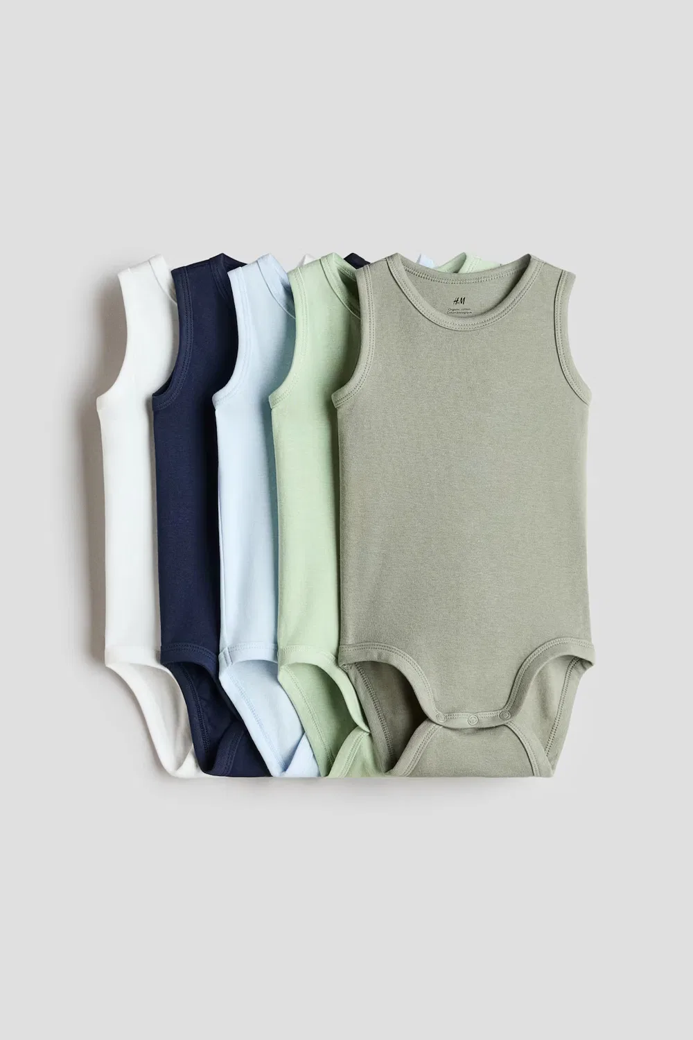 5 хлопковых боди в упаковке H&M, Grün/Blau