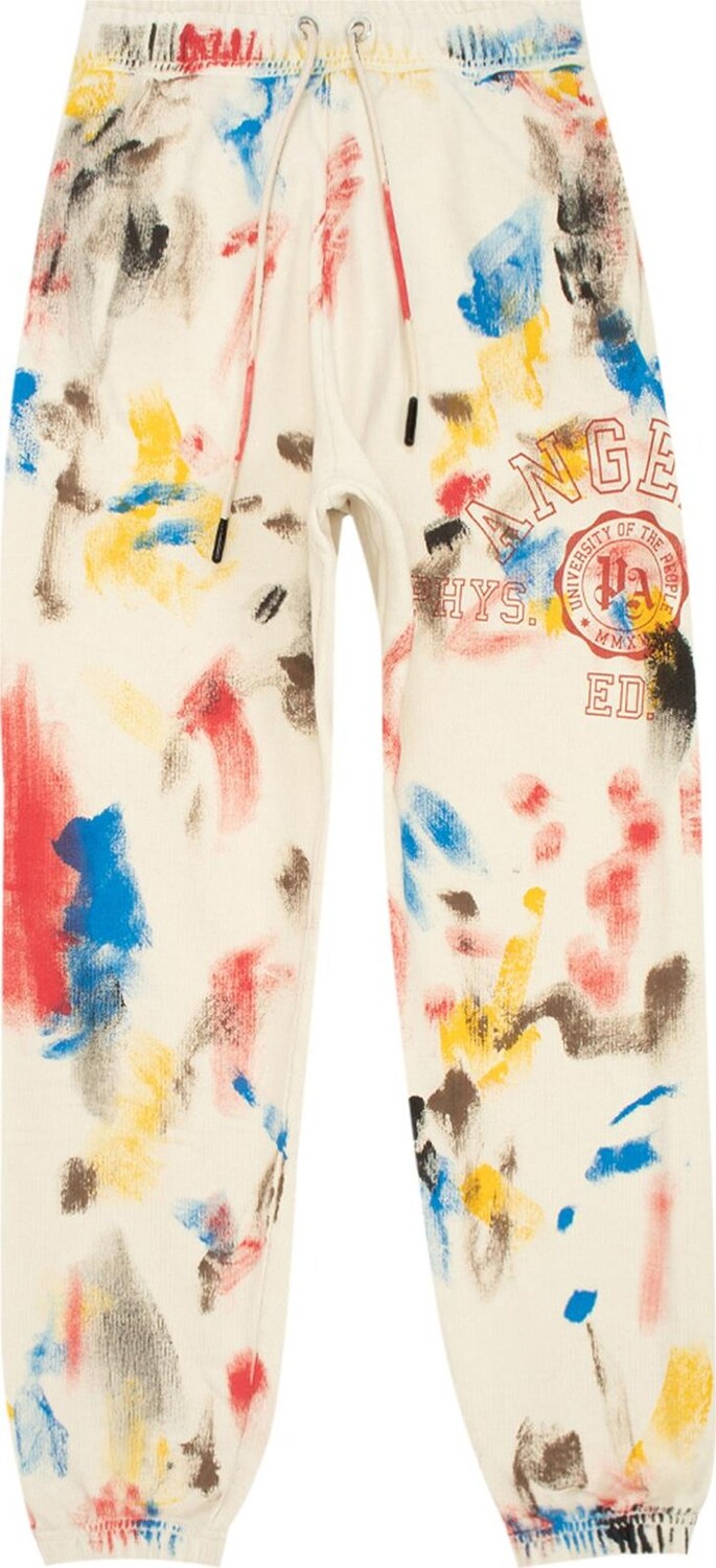 

Спортивные брюки Palm Angels Painted College Sweatpants 'Off White/Red', белый