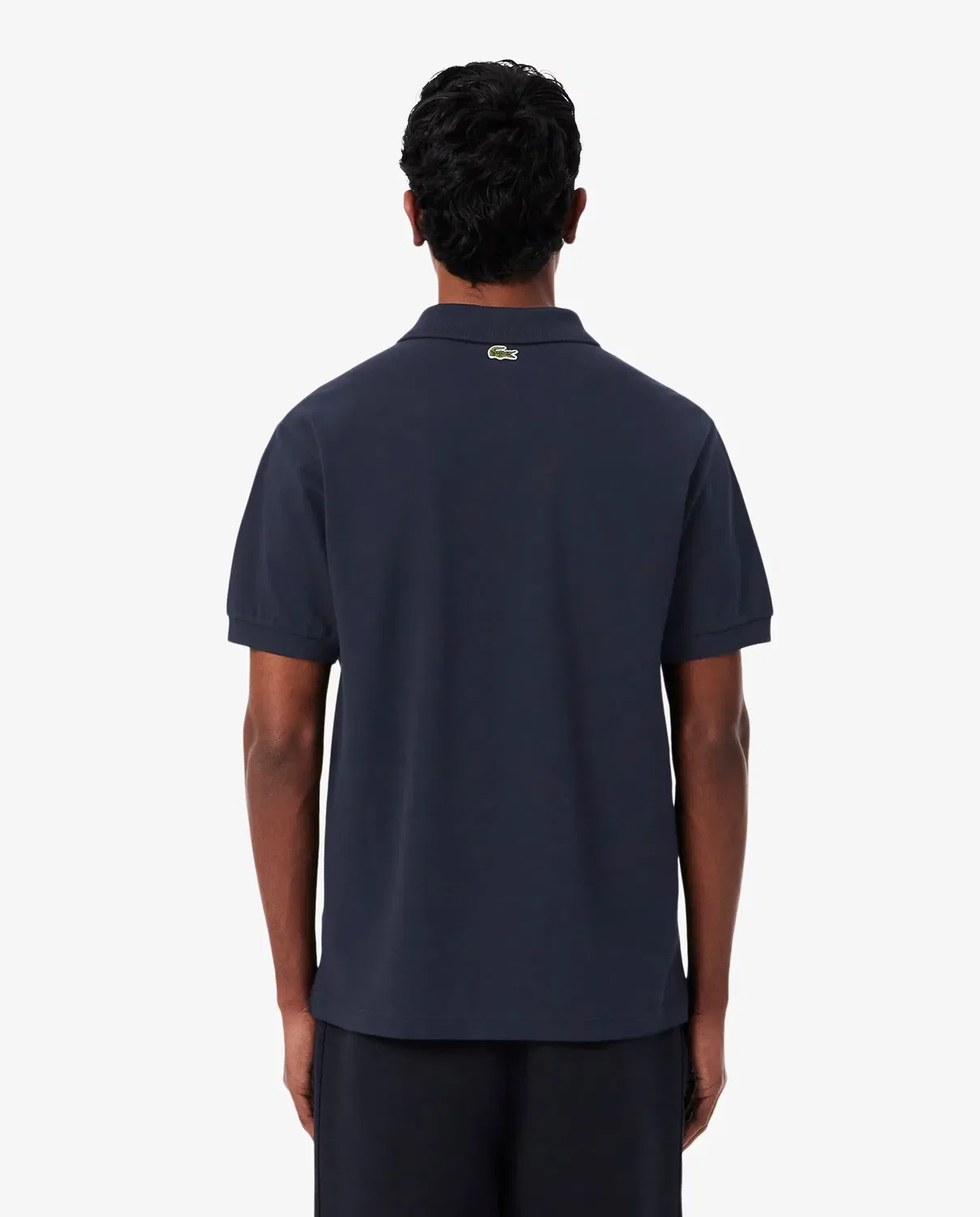 Мужское поло классического кроя из пике с принтом Lacoste, Negro — фото 2