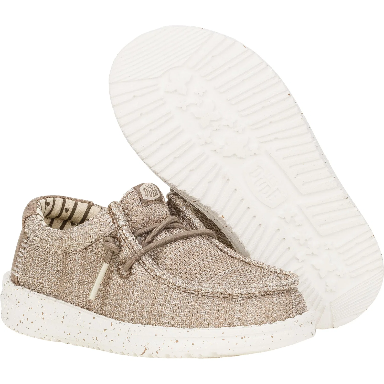 Детские мокасины для мальчиков на шнуровке Wally Stretch Sox HEYDUDE, Nut — фото 4