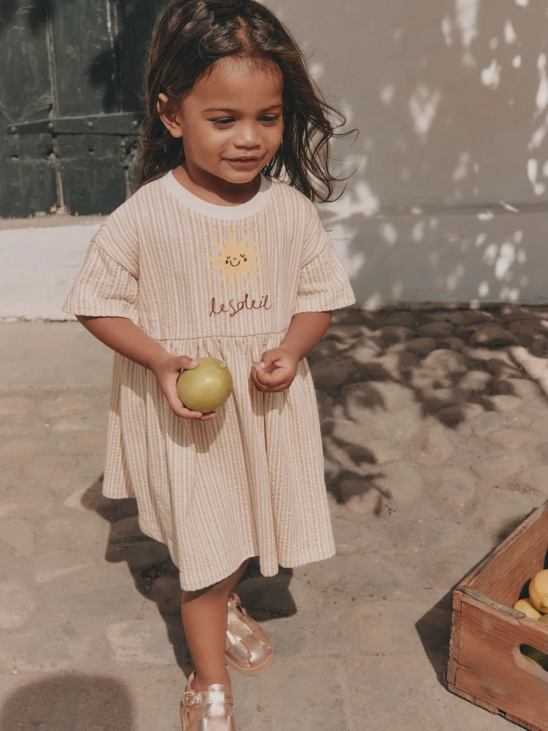 Платье джерси, полосатое, Neutral Essential Jersey Dress Next, нейтральный