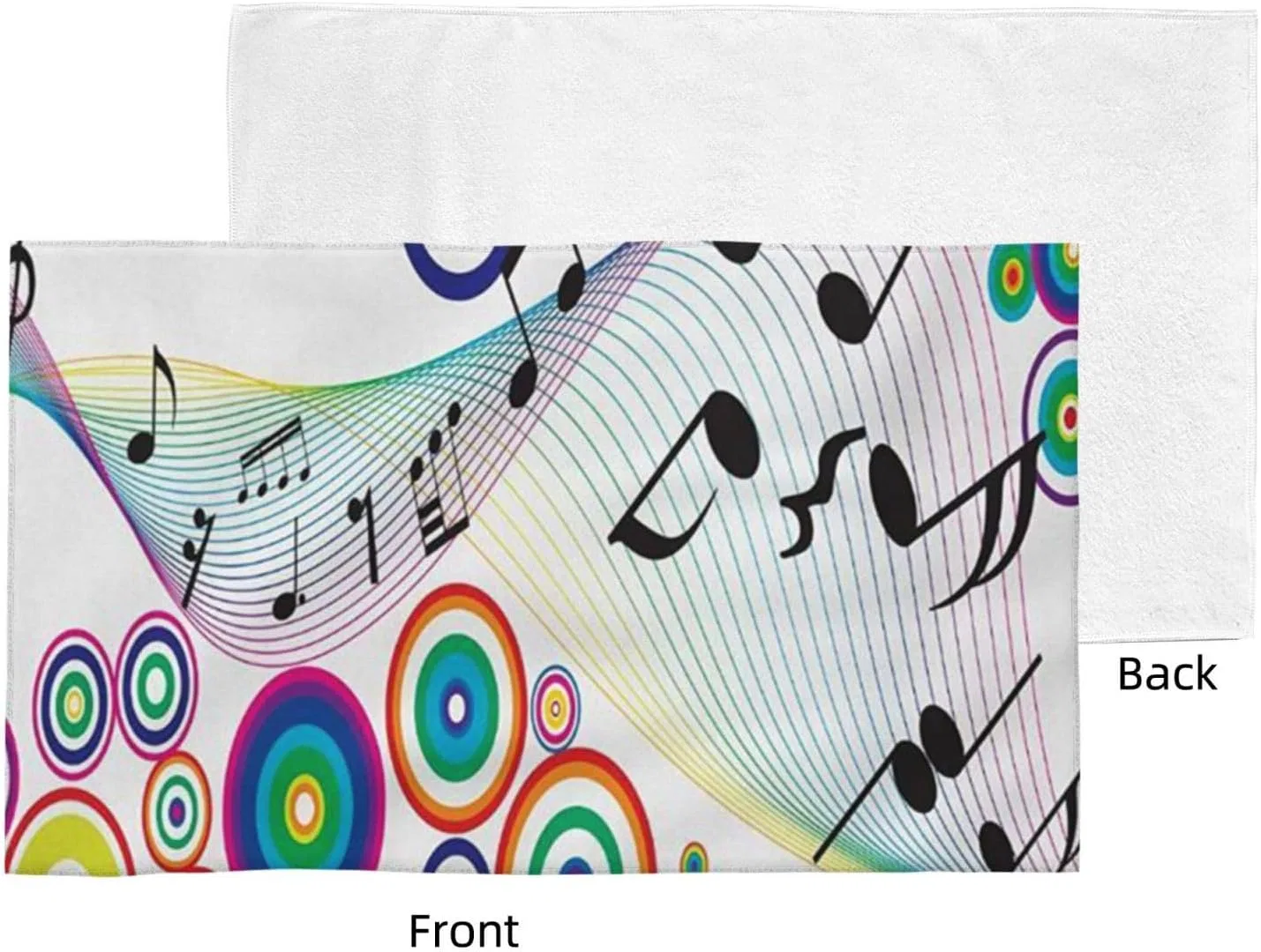 Полотенце для лица Rainbow Musical Notes, PEIXEN, 27.5x16 дюймов — фото 3