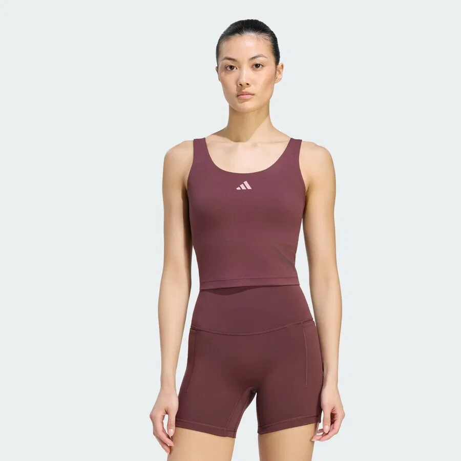 Спортивный топ ADIDAS PERFORMANCE Bralette 'Studio All Me' в бордовом цвете — фото 2