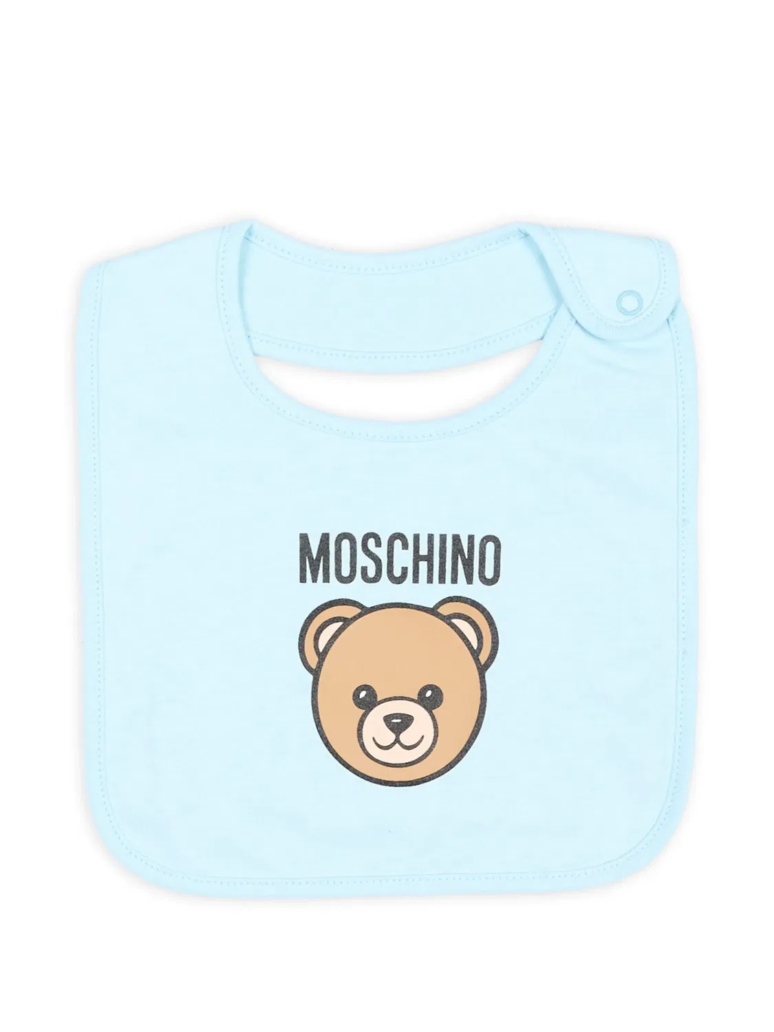 Комплект из шапки и нагрудника с принтом Teddy Bear Moschino Kids, синий — фото 2