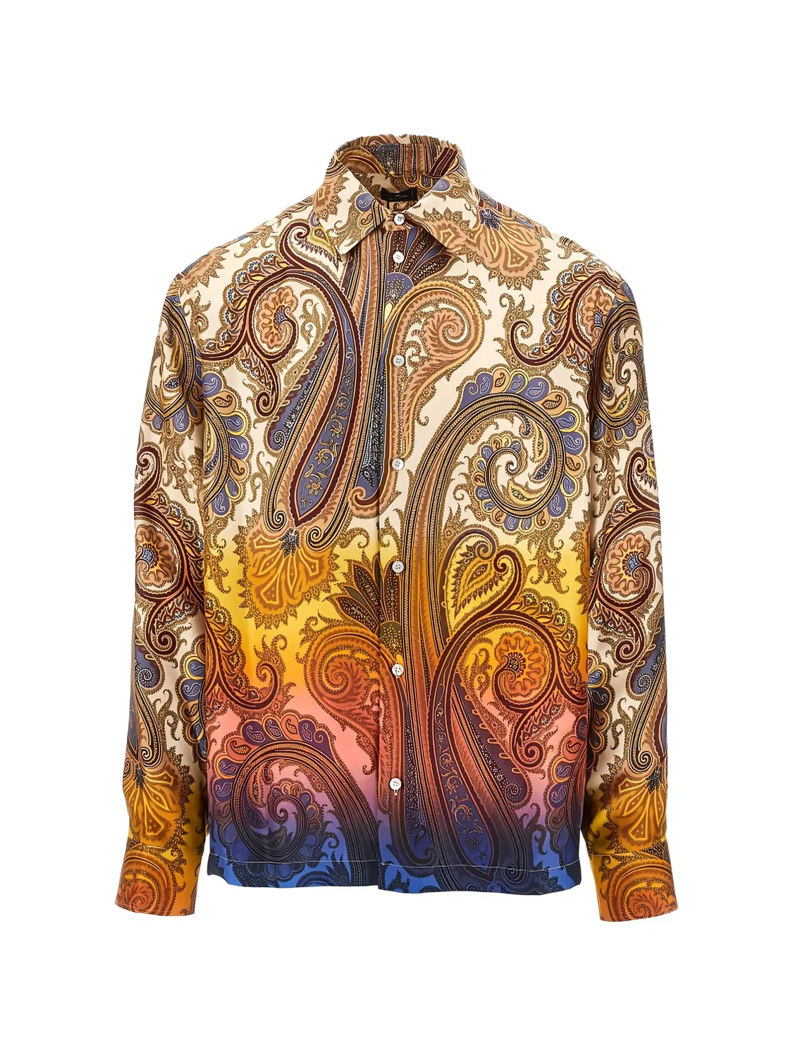 Рубашка Пейсли из шелка ETRO, нейтральные