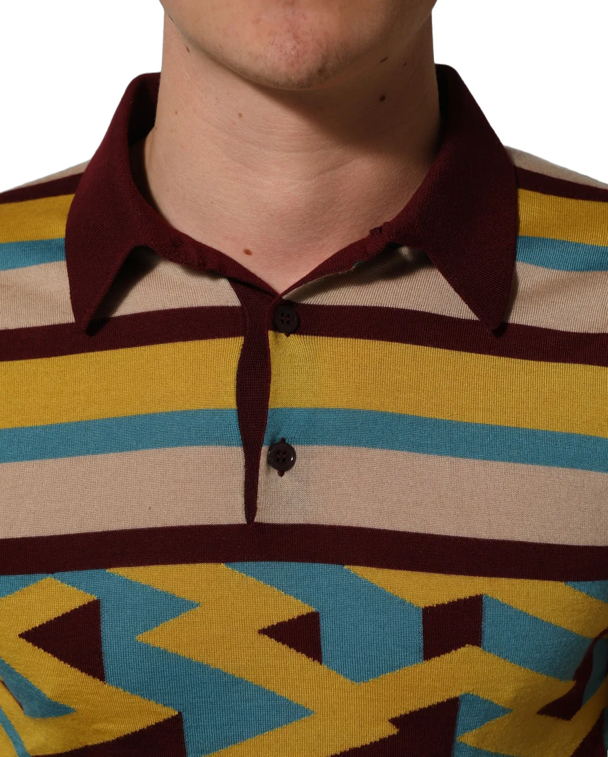 Мужской пуловер с геометрическим принтом Pullover sweater Dolce & Gabbana, Multicolor — фото 2