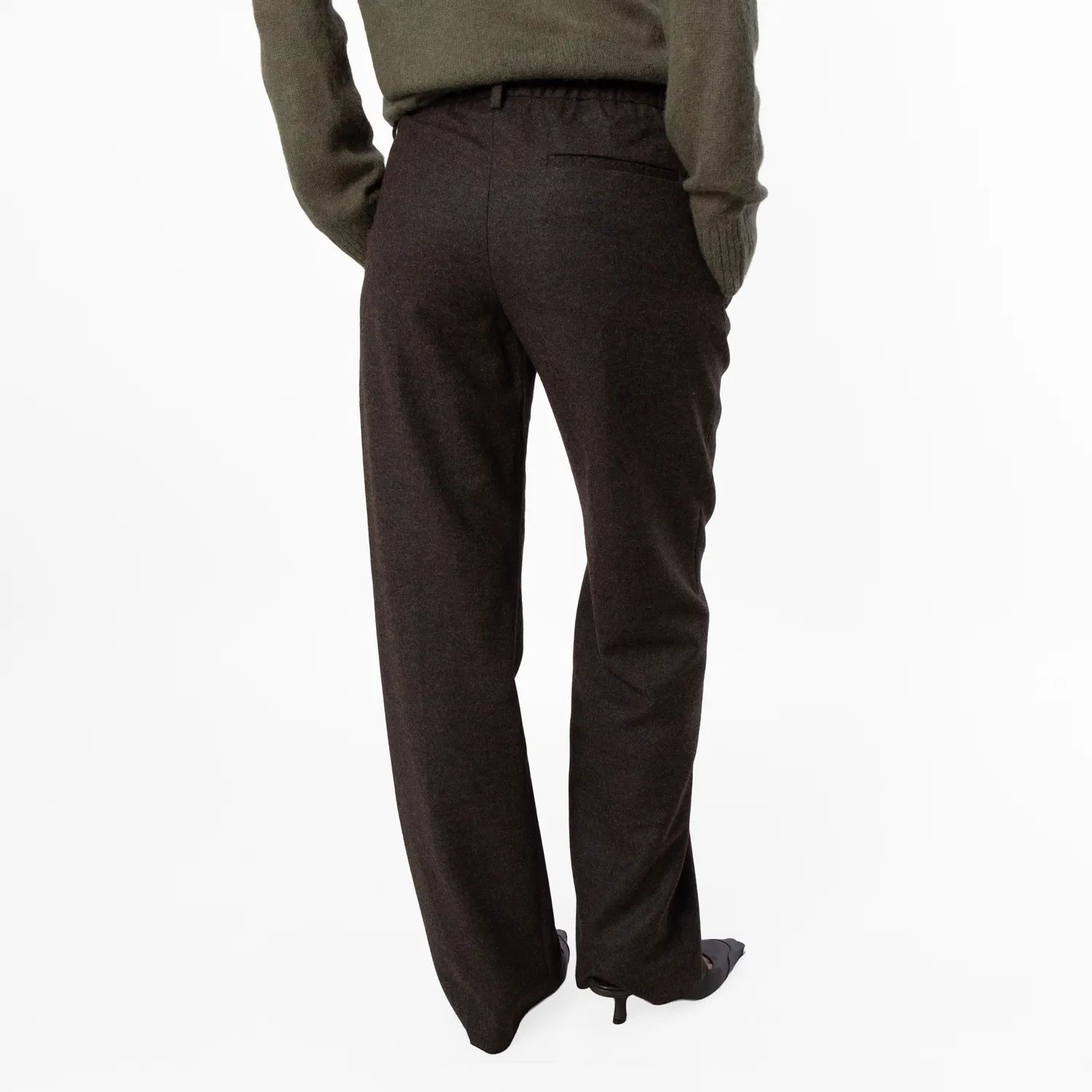 Брюки шерстяные на резинке Elastic-Waist Wool Trousers Burberry, Furrow — фото 4