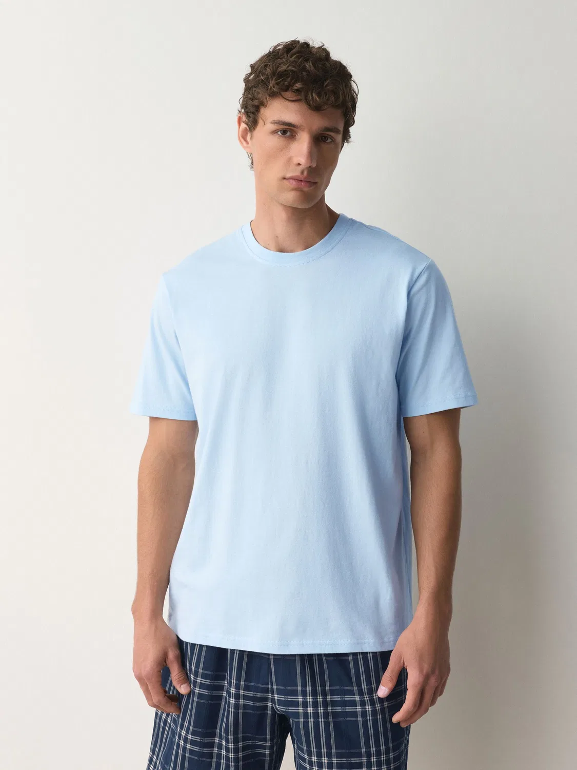 Пижама, из 100% хлопка, Blue Woven Short Sleeve Pyjamas Set Next, синий — фото 3