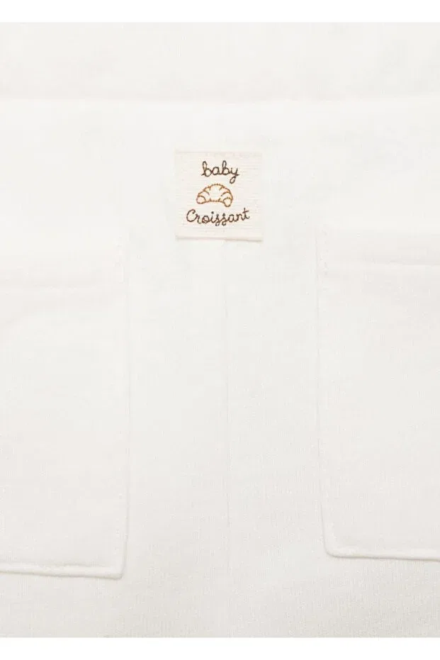 Детские брюки для девочек из трикотажа Jogger knitwear pants Mango Baby, Off White — фото 3