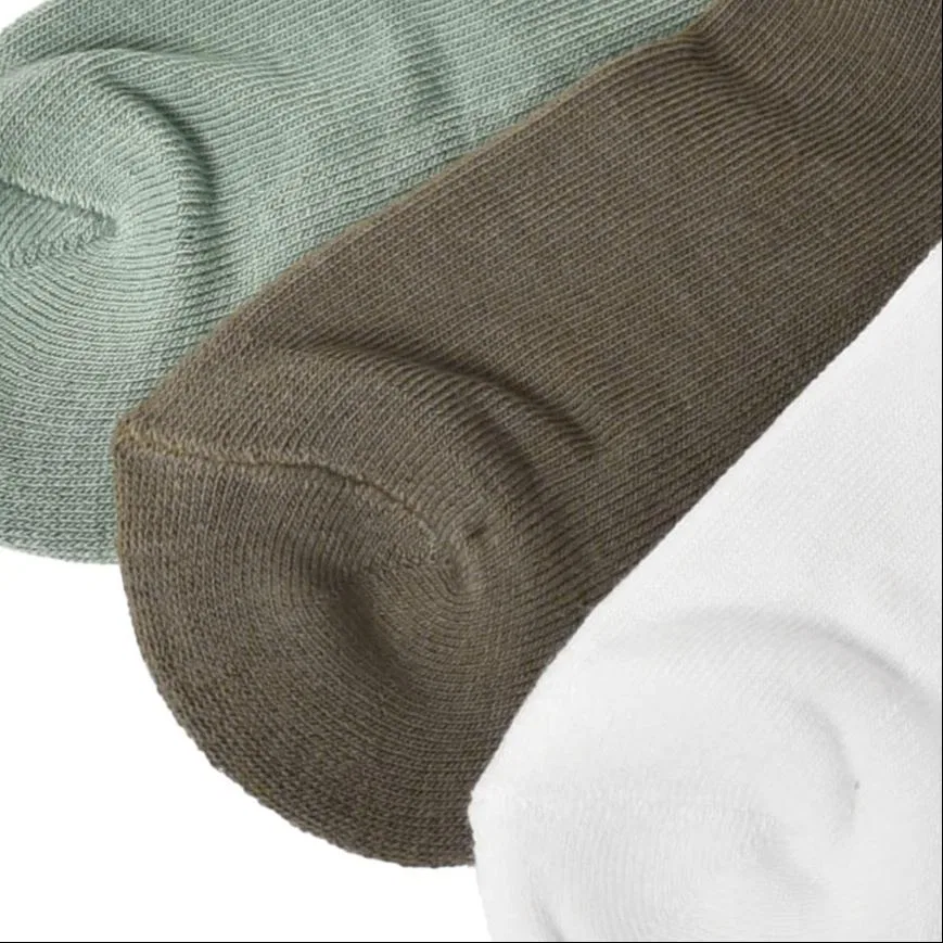 Мужские носки-невидимки с логотипом, комплект из 3 пар, Adidas Originals, White Olive Green — фото 4