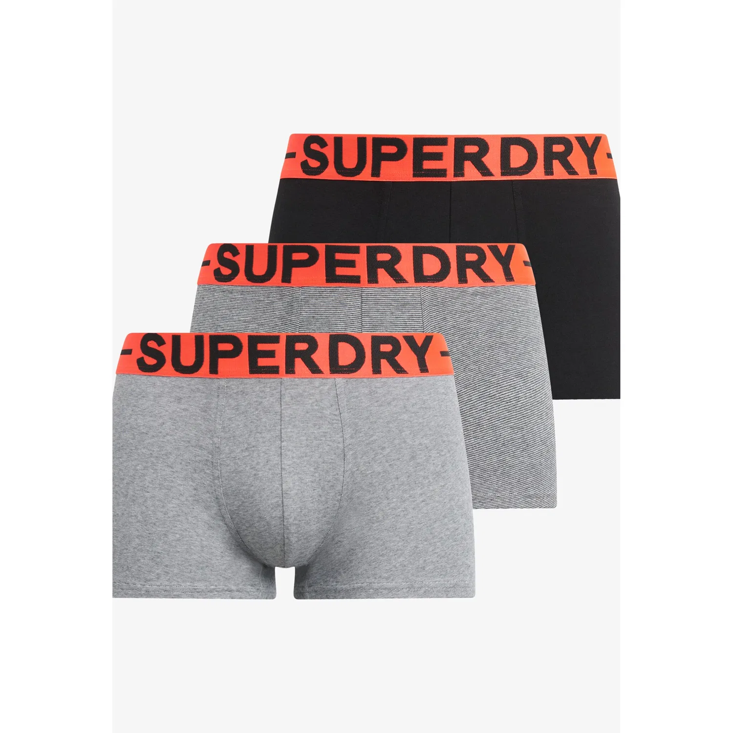 Мужские боксеры из хлопкового трикотажа Superdry, Ath Grey Feeder/Blk Stripe/Blk