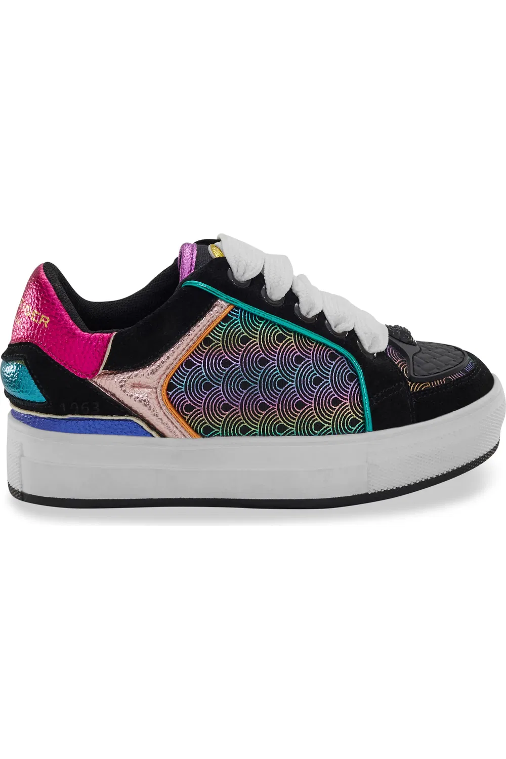 Кроссовки детские с низким профилем Mini Southbank Kurt Geiger London, Black Multi — фото 2