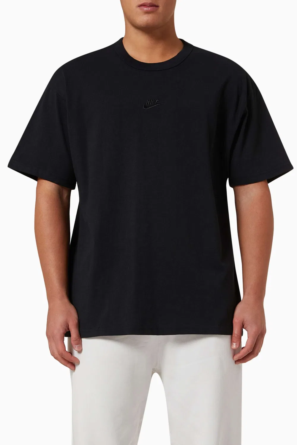 Футболка хлопковая с коротким рукавом Sportswear Premium Essentials Nike, черный