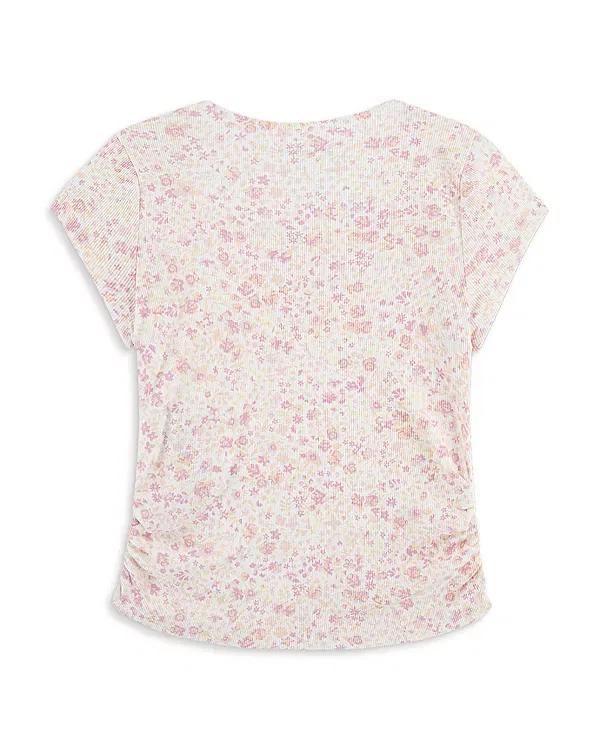 Детский топ для девочек с цветочным принтом Abercrombie Kids, Chalk Pink — фото 3