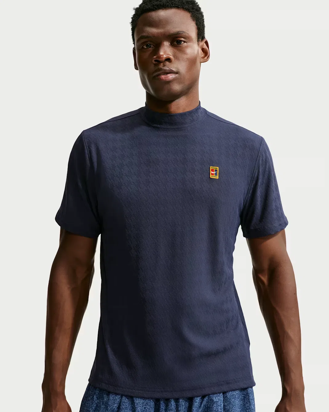 Мужская футболка Aero-FIT с высоким воротником Nike Club Rules, Obsidian/Obsidian