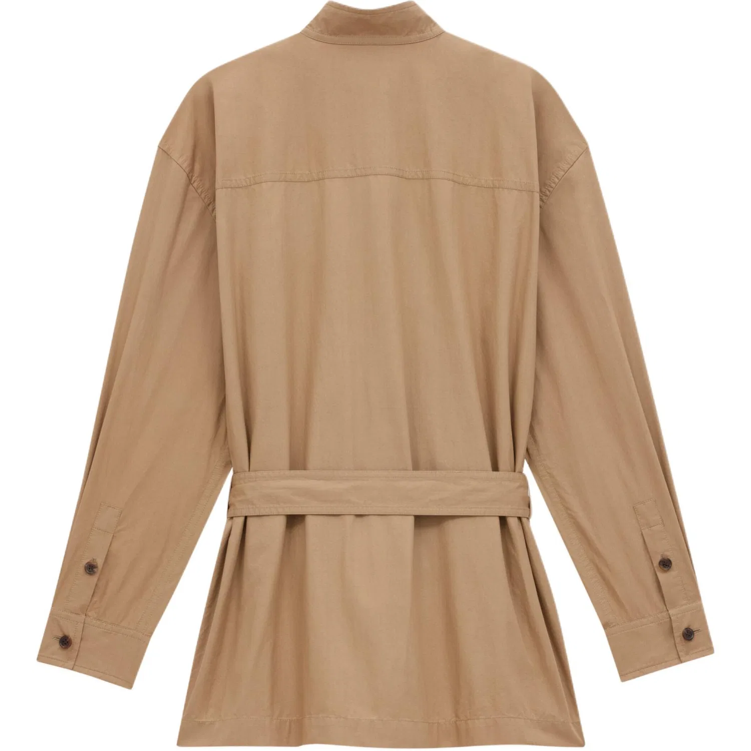 Женский тренч с поясом и пуговицами Khaki SAINT LAURENT, Хаки — фото 3