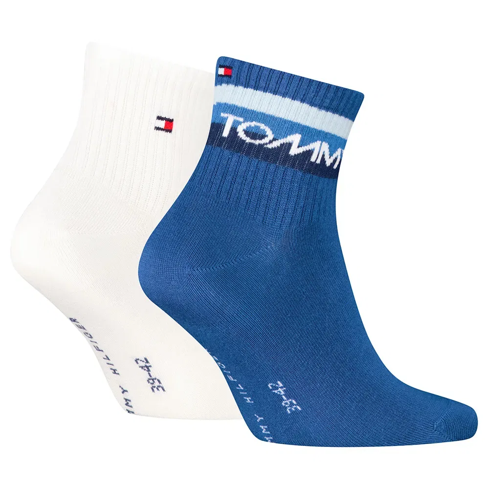 Носки Tommy Hilfiger Logo Quarter 2 пары, белый — фото 2