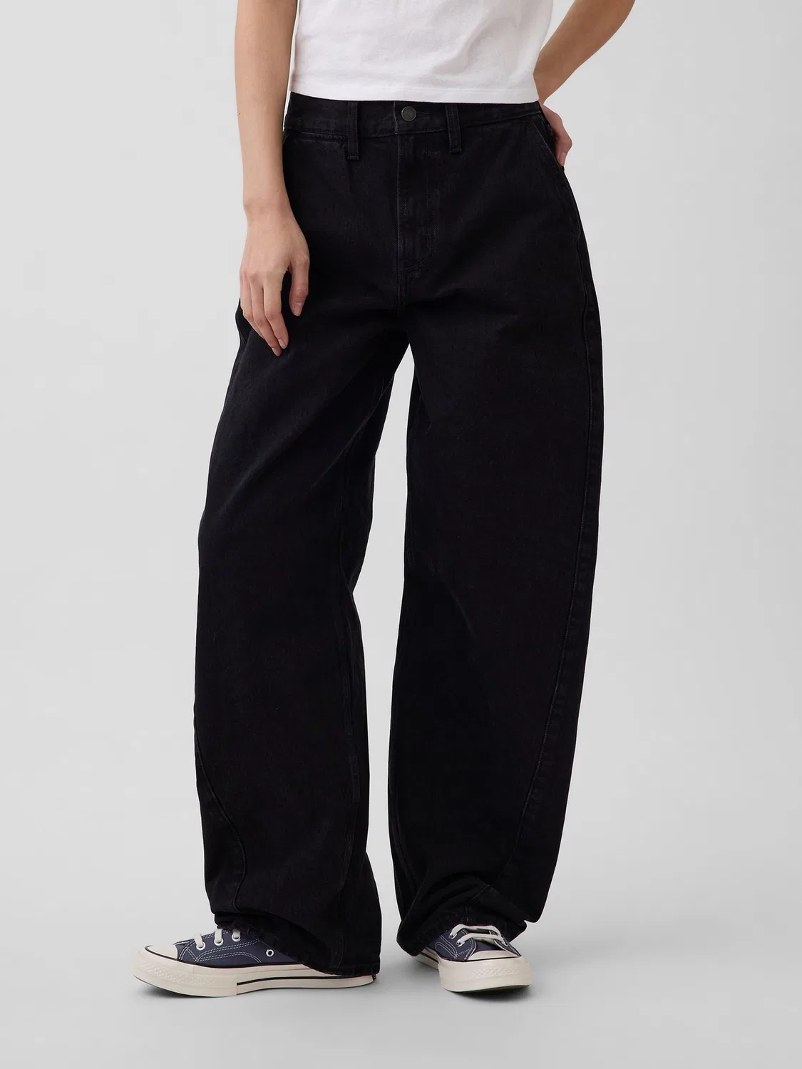 Джинсы-бананы высокие Gap Black