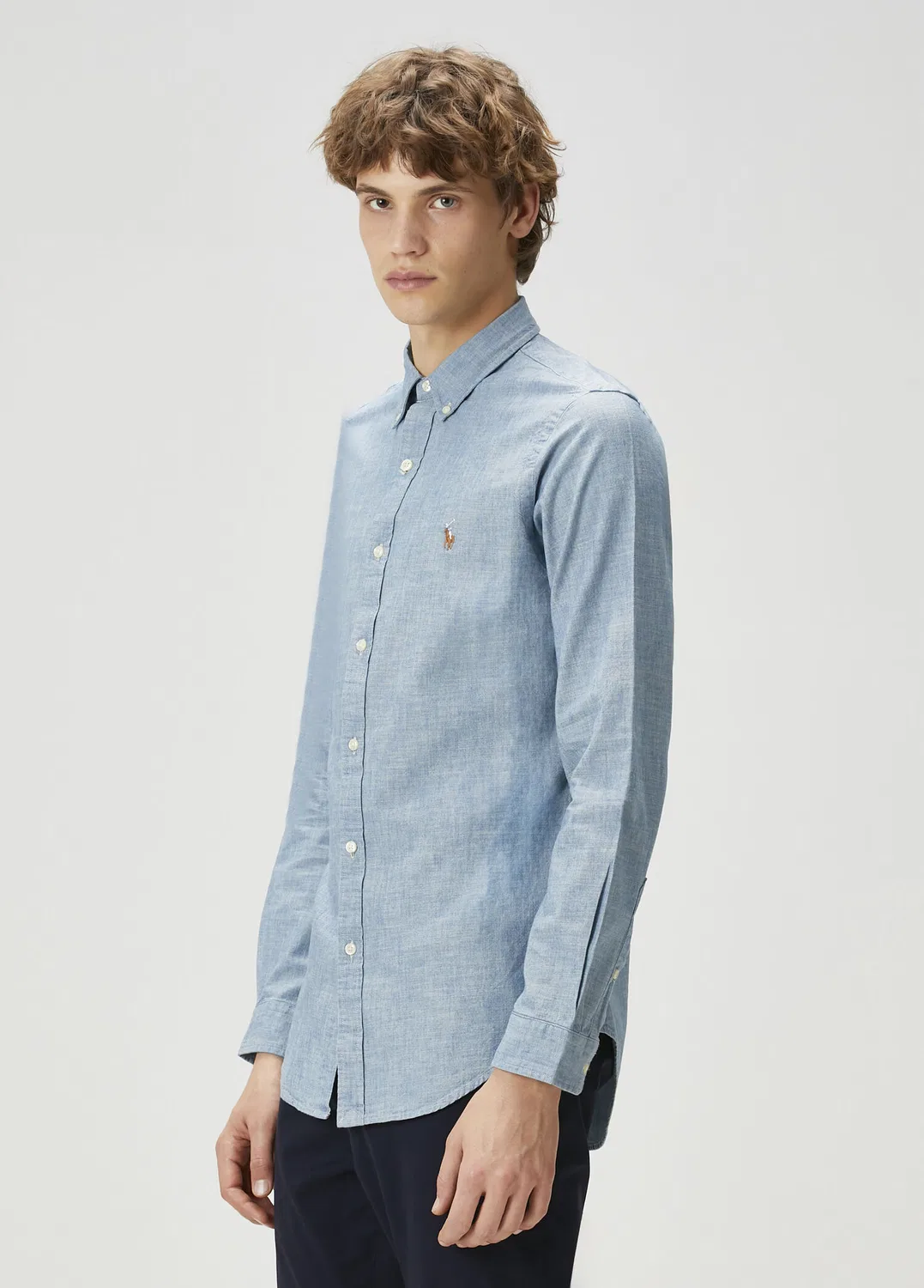 Рубашка джинсовая Slim Fit Polo Ralph Lauren, light blue — фото 3