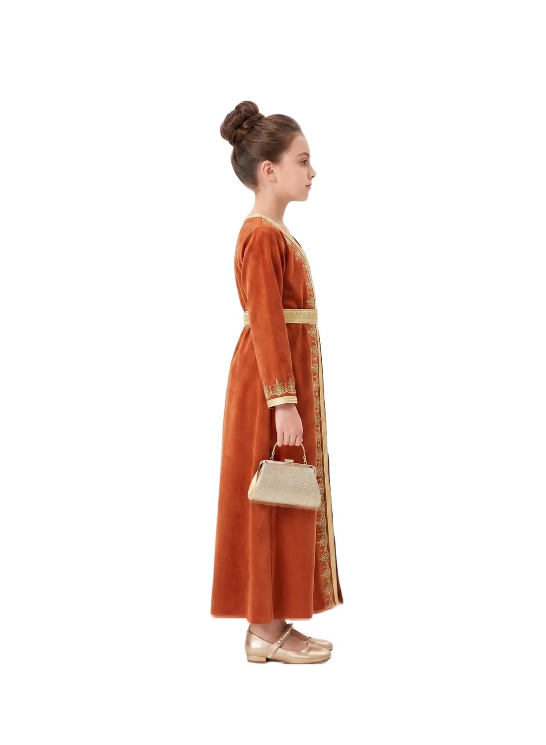 Платье с вышивкой Royal embroidered kaftan D'Daniela, оранжевый — фото 2