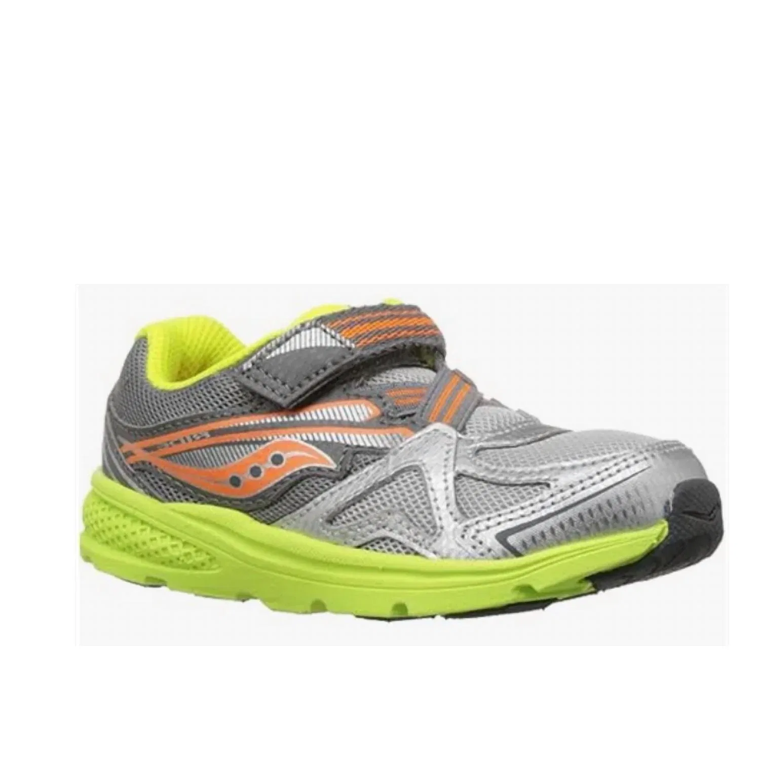 Детские кроссовки для мальчиков с шнуровкой и липучками Ride Sneakers SAUCONY, Green Gray Orange