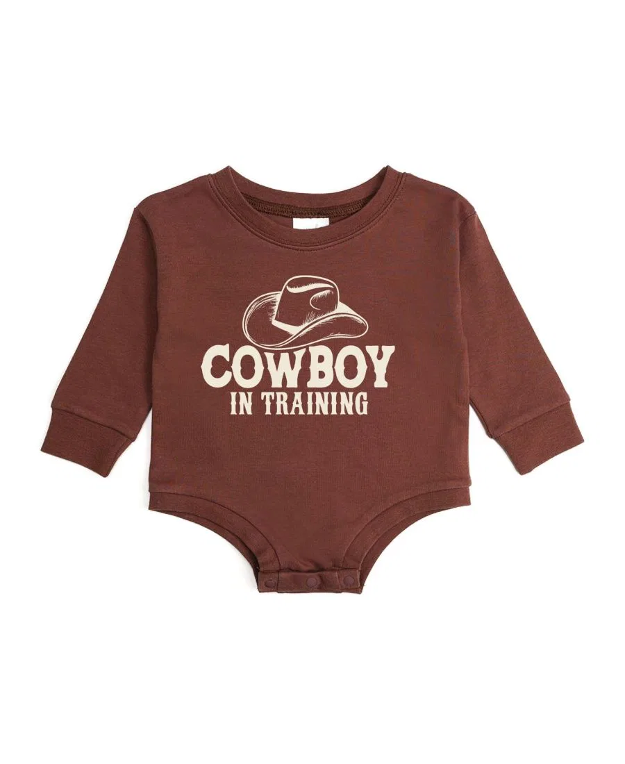 Боди-комбинезон с длинным рукавом Cowboy In Training Sweet Wink, Brown