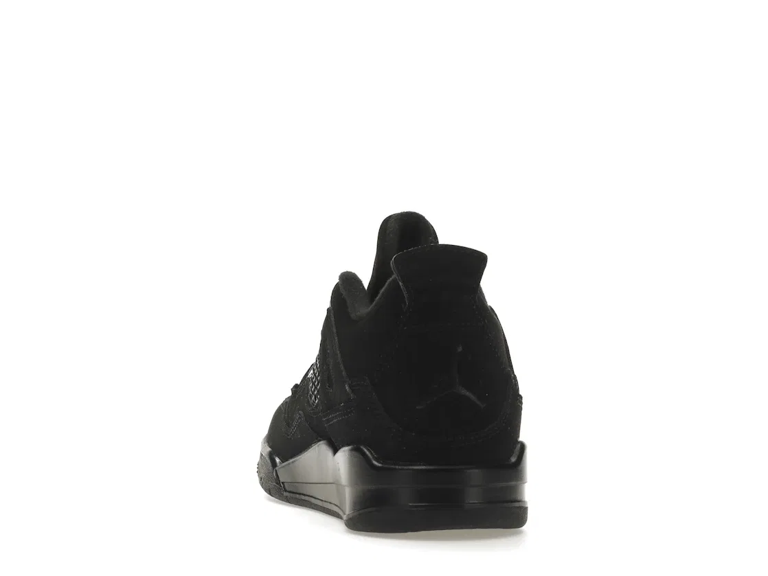 Детские кроссовки с верхом из нубука Jordan 4 Retro, Black/Black-Light Graphite — фото 4