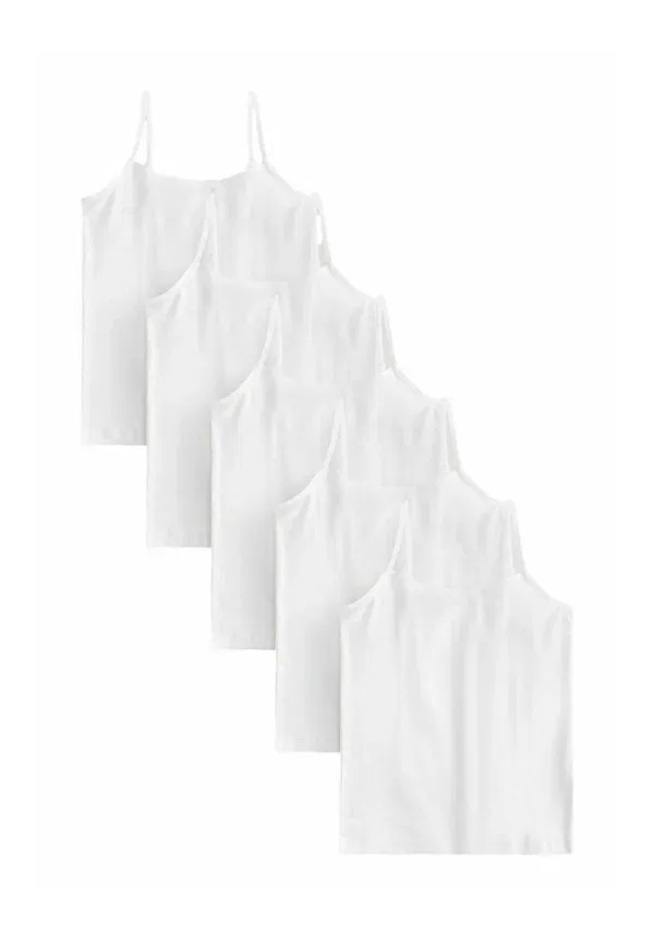 Топ из 5 предметов, хлопок с эластаном, Regular fit - 5 pack - top, Next, Белый
