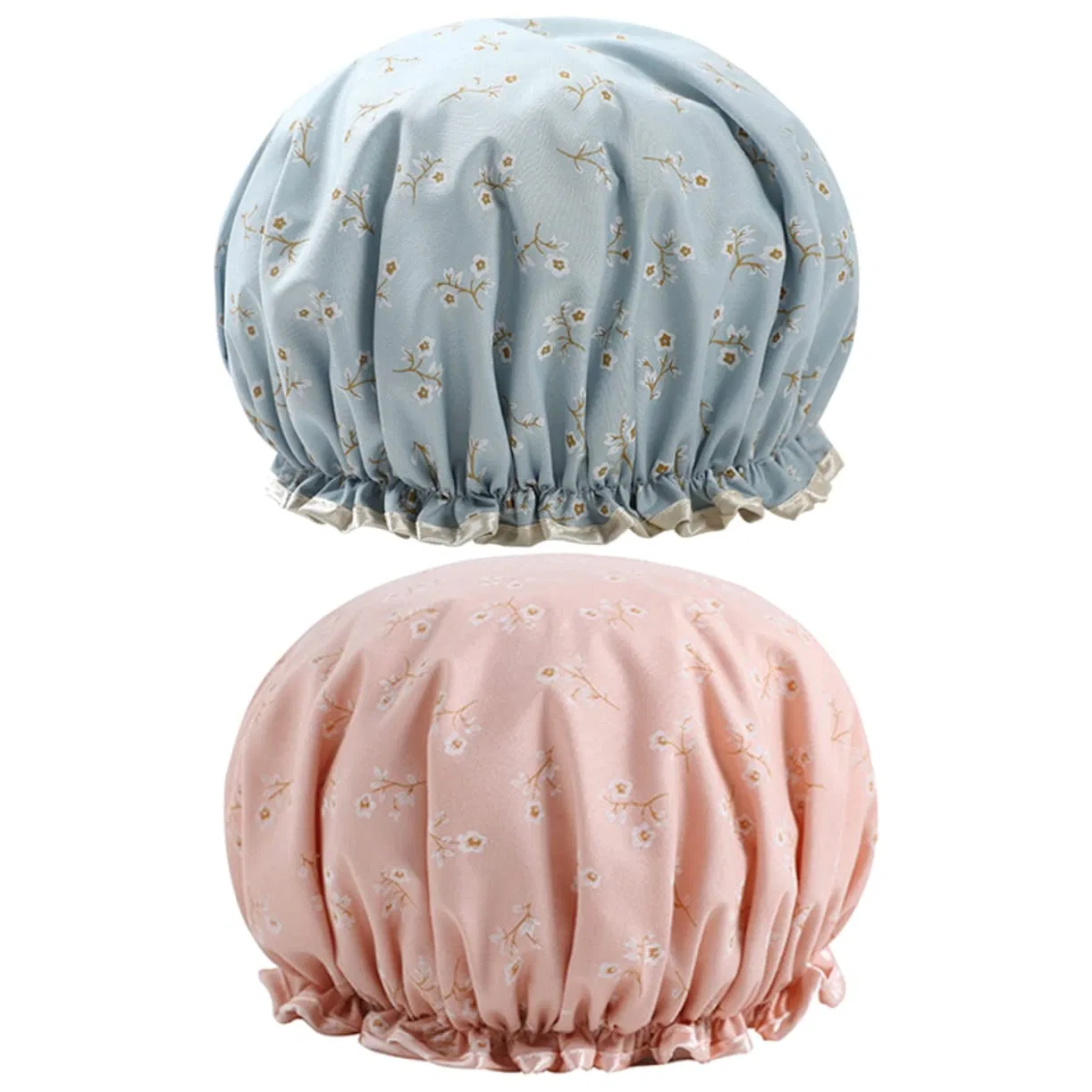 Шапочка для душа 6 Stücke Doppelschicht Druck Wasserfeste Duschhaube, FRCOLOR, Blau+Rosa, 27x11x3 cm — фото 4