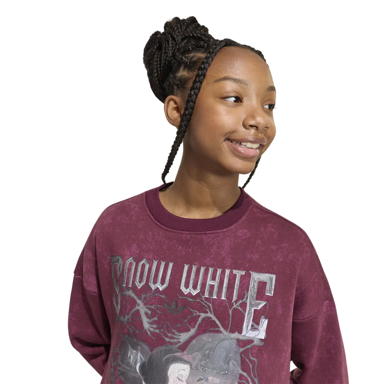 Детская футболка с длинным рукавом с принтом adidas Originals x Disney Villains OS Hockey LS Shirt, adidas, Maroon — фото 3
