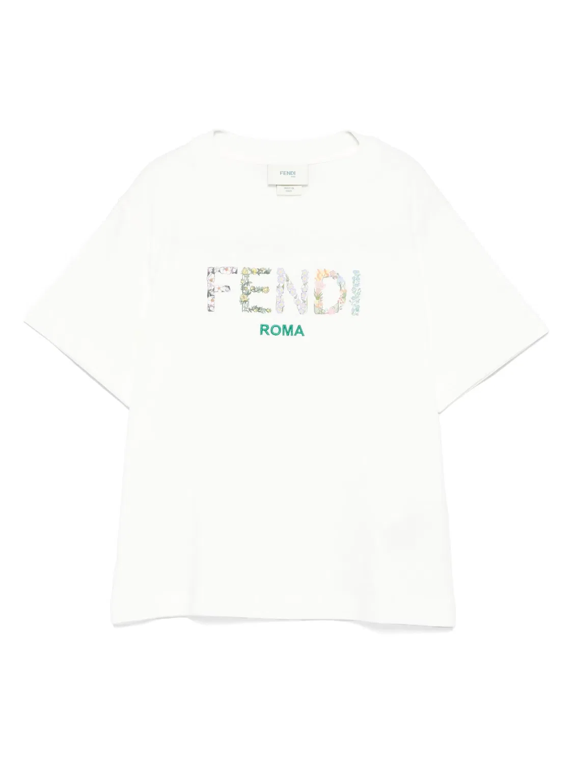 Футболка с логотипом из хлопка FENDI, белый