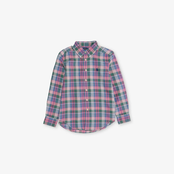 

Мужская хлопковая рубашка Oxford в клетку Polo Ralph Lauren, мультиколор