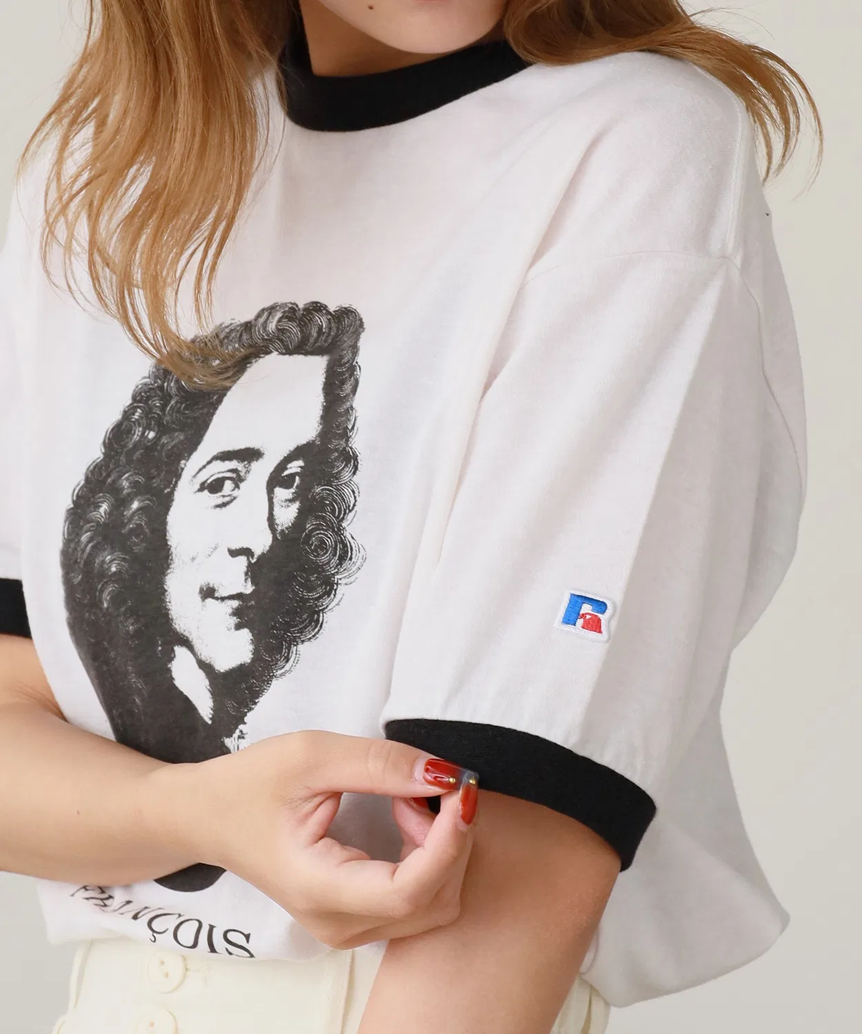 Детская футболка-кольцо с принтом Ringer T-Shirt Russell Athletic, White