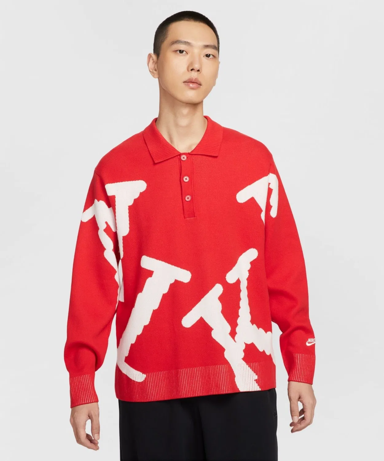 Мужская футболка поло с длинным рукавомNIKE Club Rugby NEO VAR L/S, Red