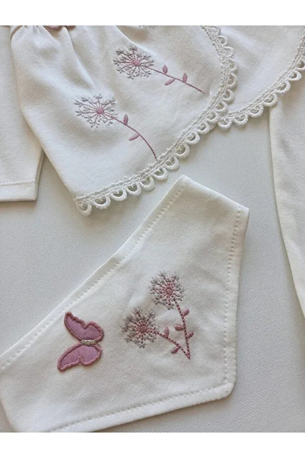 Детский комплект боди для новорожденных хлопковый Panfilia, White-Powder-White — фото 4