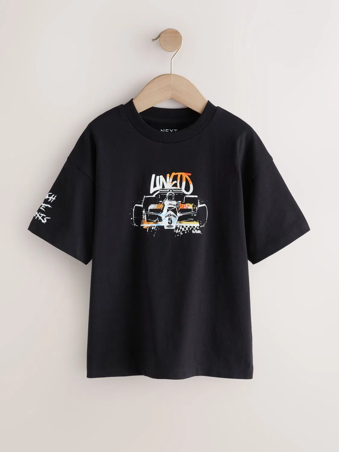 Футболка с графическим принтом, Black Race Car Next, черный