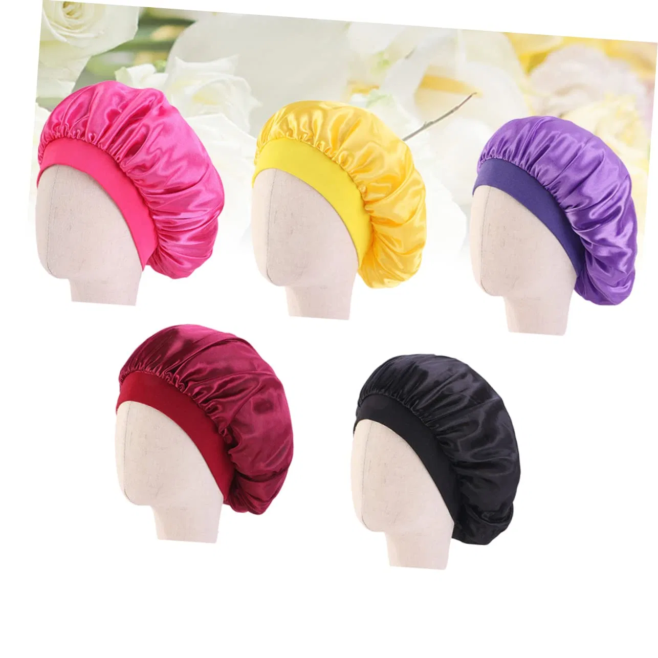 Шапочка для душа Satin Elastic 5 шт, LALADEFIEE, 27x10x2 см, мультиколор — фото 4