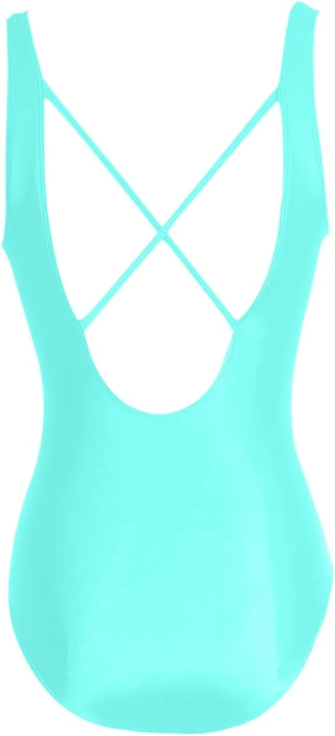 Женский цельный купальник с утяжкой живота One Piece Swimsuit, Sky Blue — фото 4