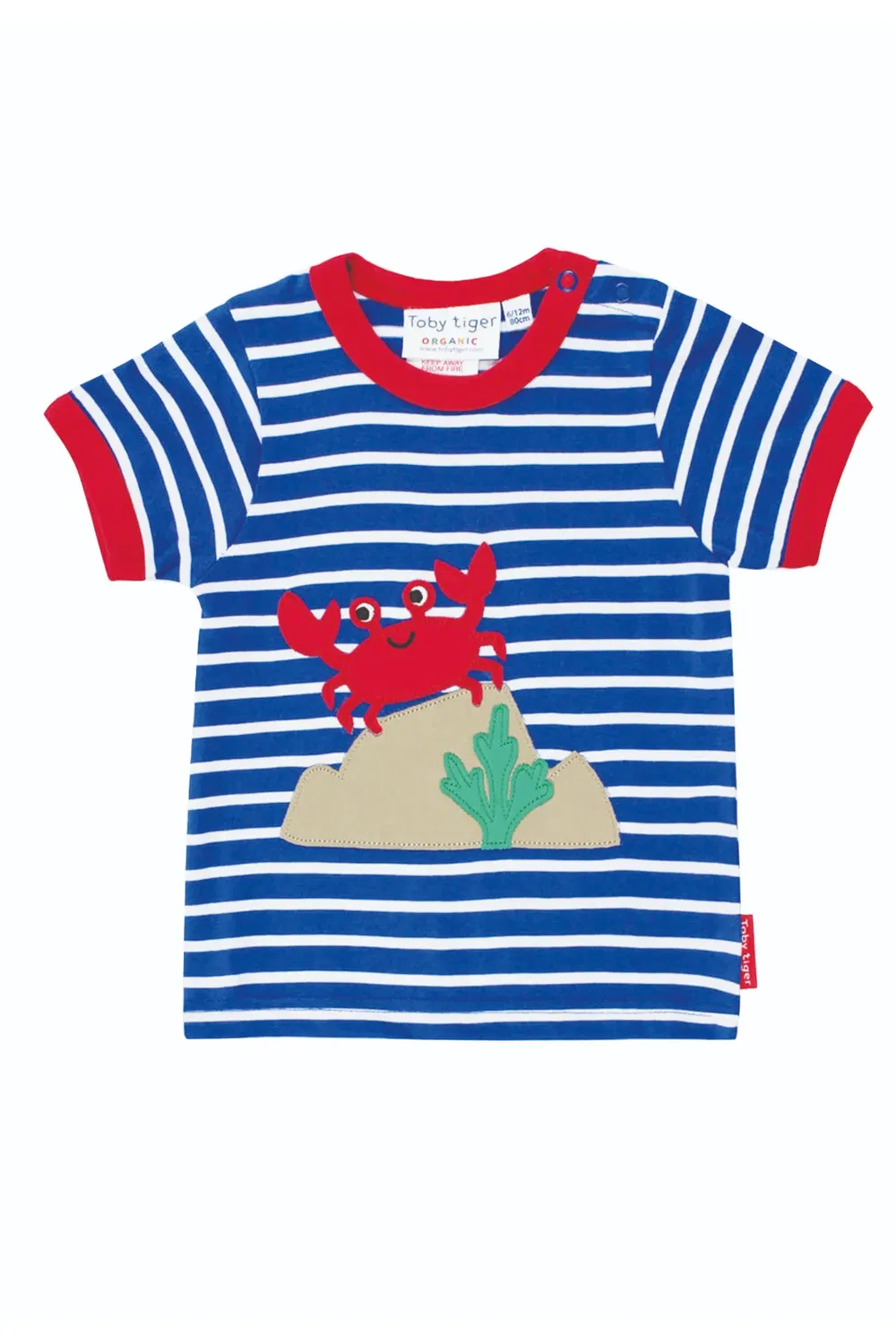 Детская футболка с аппликацией Crab с коротким рукавом Toby Tiger, Multi
