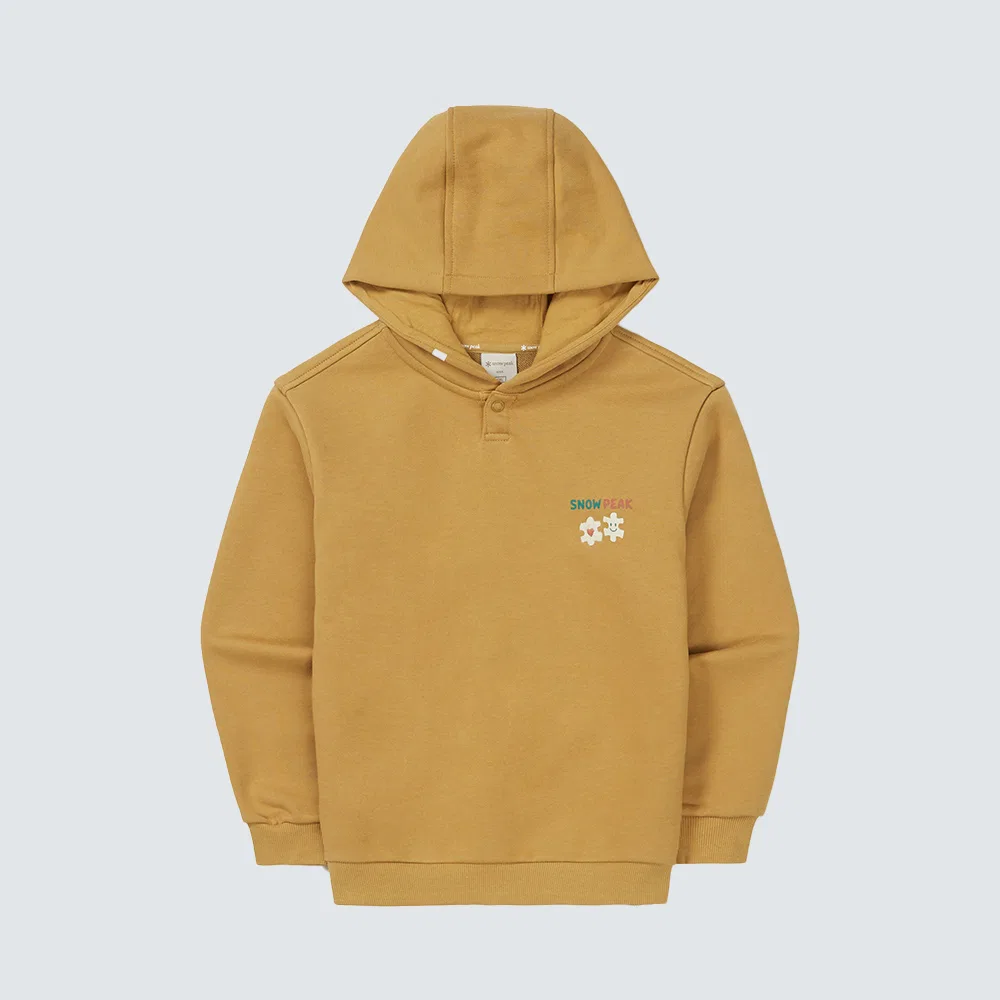 Детская худи с графическим принтом горчичного цвета от Snowpeak Apparel Kids — фото 2