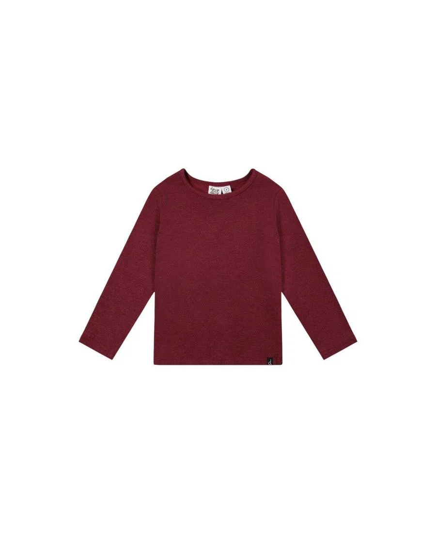 Топ с длинным рукавом, вертикальный рубчик, Girls Must-Haves Deux par Deux, Reddish-Brown