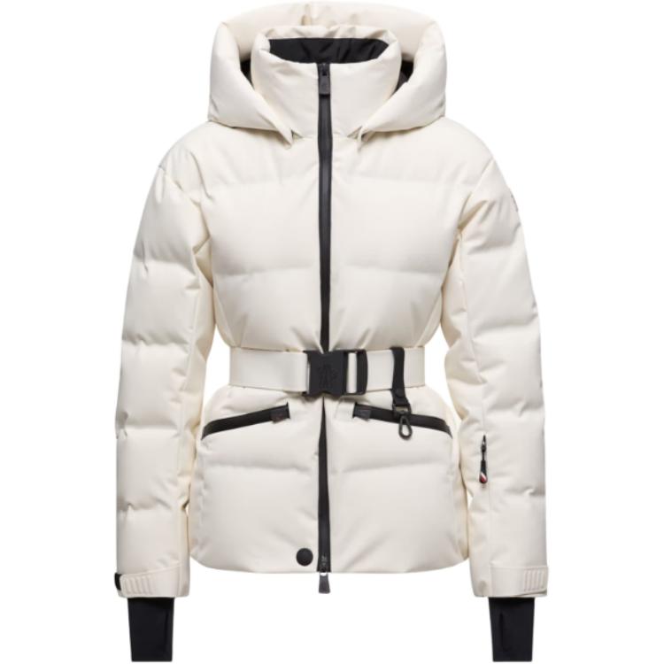 

Толайма куртка с поясом и стёжкой Moncler Grenoble, белый