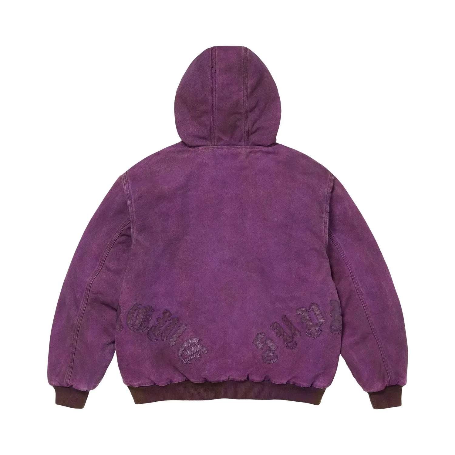 Куртка рабочая с капюшоном с аппликацией из кожи Supreme, Purple — фото 2