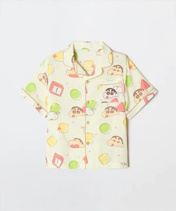 Пижама с коротким рукавом, Crayon Shin-chan, Spao Kids, слоновая кость — фото 2