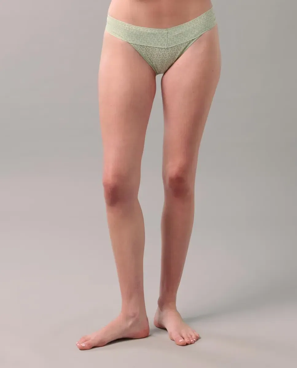 Женские трусы с заниженной талией с принтом ICON LOGO LACE Calvin Klein, Verde