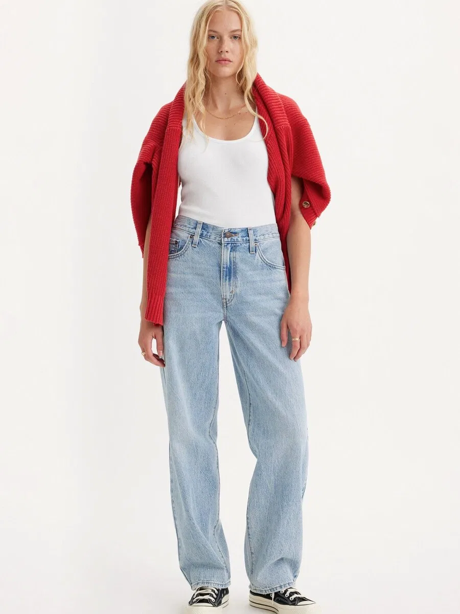 Джинсы LEVI'S Baggy Jeans 'BAGGY DAD' светло-голубого цвета — фото 4