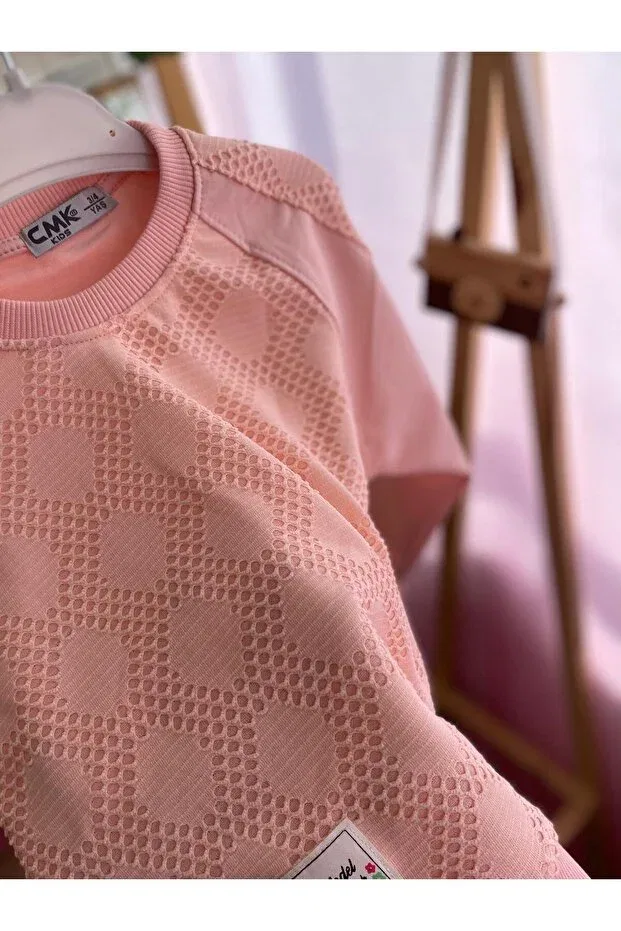 Детские свитшот для девочек ажурный с длинным рукавом Cmk Kids, Pink — фото 2