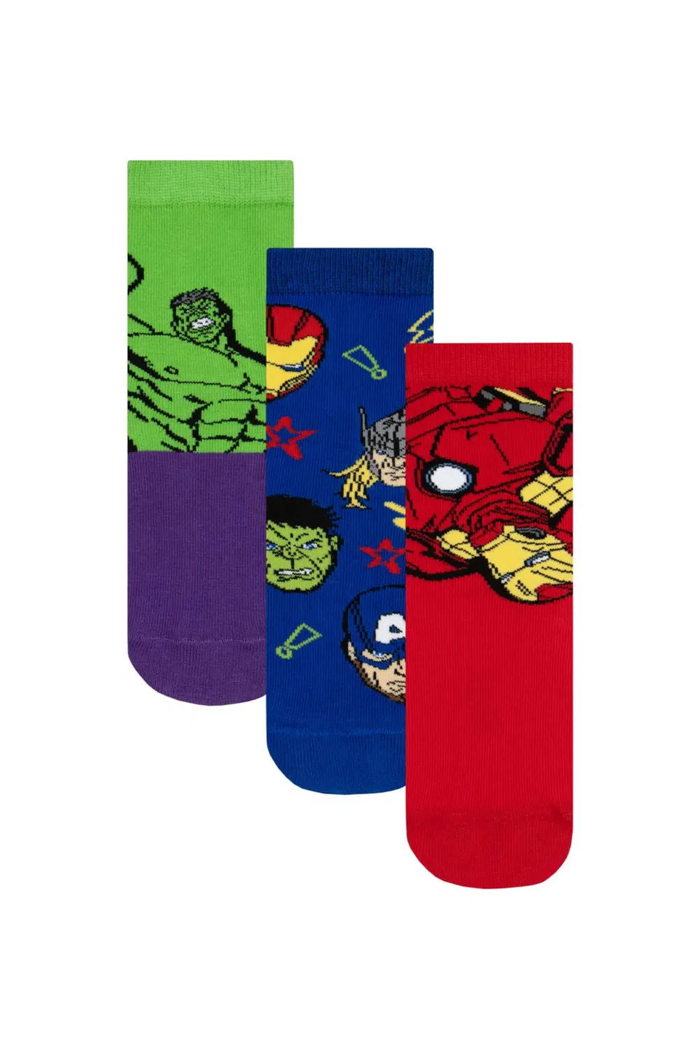 Детские носки с принтом Avengers 3 pack, Marvel, Multi